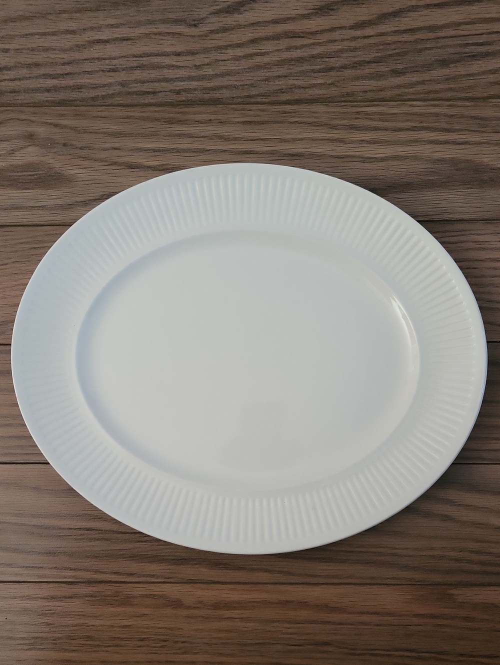 Johnson Brothers White Ribbed Oval Serving Platter